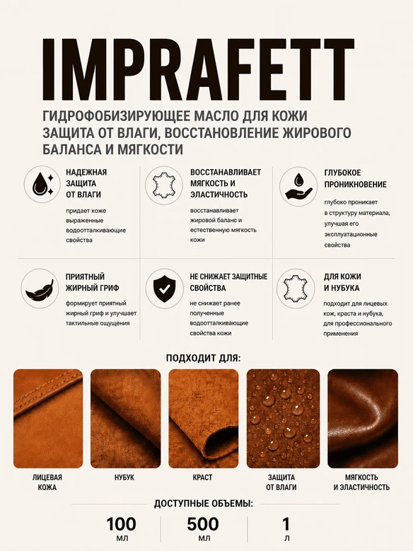 Vlotho IMPRAFETT Масло для кожи Гидрофобизирующее 100 мл