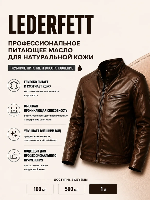 Vlotho LEDERFETT Питающее масло для кожи 100 мл