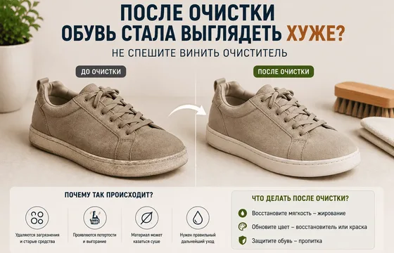 После очистки обувь стала хуже?