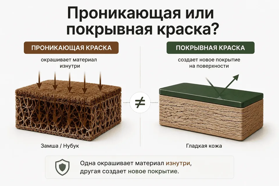 Почему одна краска впитывается в кожу, а другая остается на поверхности? Простое объяснение, которое поможет выбрать правильную краску