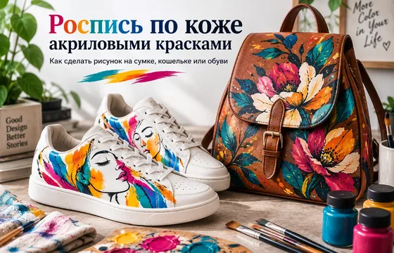 Роспись по коже акриловыми красками